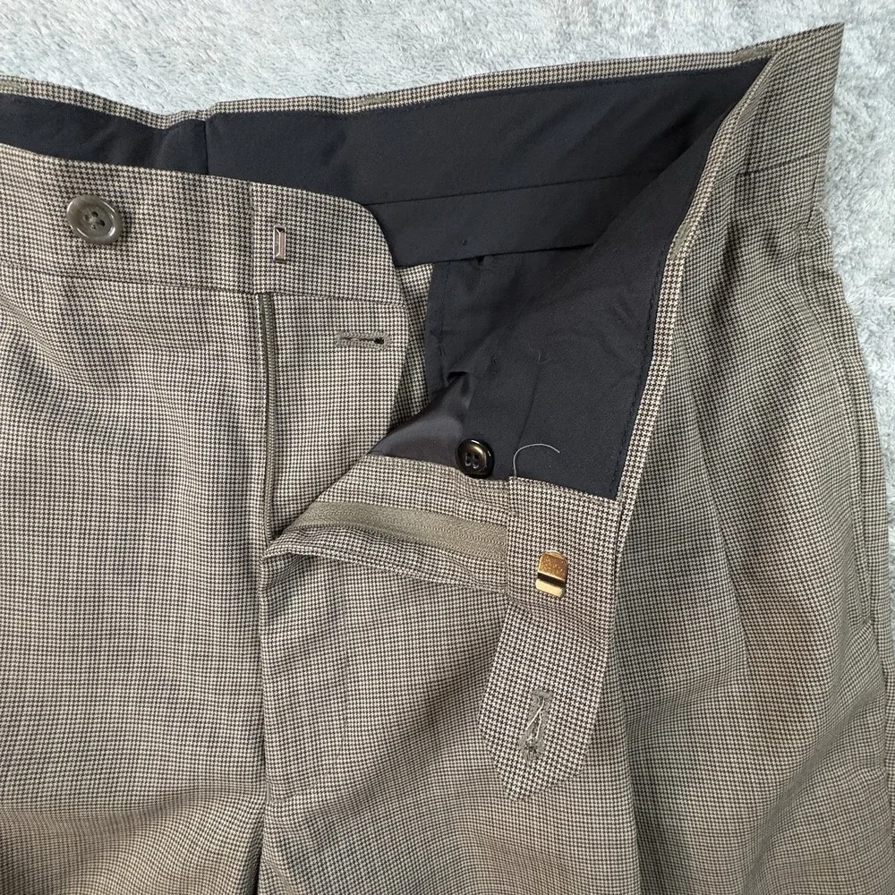 Jos A Bank Mens 43R 37 (46R 38x37) NWT Olive Brown Houndstooth 2 Pleat Wool Suit